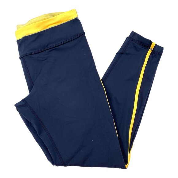 Lululemon Blue Yellow Athletic Leggings | Women’s Size 8 - Picture 1 of 7